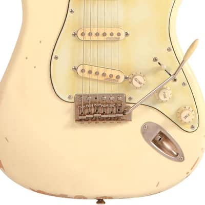 Vintage V6 Thomas Blug Signature Electric Guitar - Distressed Vintage White (V6MRTBG) image 6