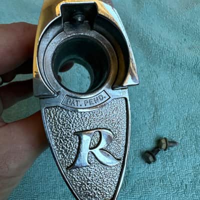 Rogers Tom Drum Mount or Spur bracket - Big R Memriloc XP8 - 1” Lot #4 70s - Chrome image 9