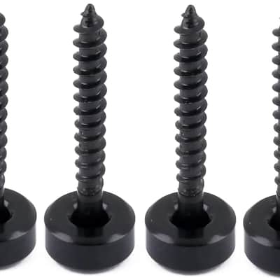 Guitar Neck Joint Bushings and Bolts Mounting Ferrules Metal with Mounting Screws for Electric Guitar or Bass Guitar Black 4Pcs. image 3