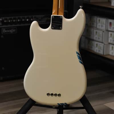 Fender Pawn Shop Mustang Bass 2013 - 2014 - Olympic White with Racing Stripe image 6