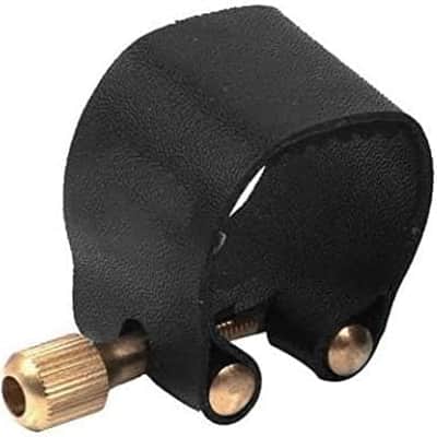 Professional Tenor Sax Saxophone Mouthpiece Leather Ligature Fastener Black image 1