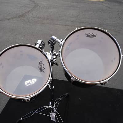 Pearl Concert Series Midnight Black Wrap 10" & 12" Tom Set With Stand Model #PTE-1012 image 4