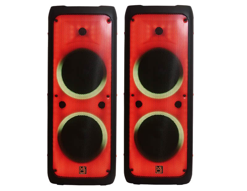 2 MR DJ FLAME5500LED Bluetooth PA Party Speakers Liquid Crystal LED 2 x 12" TWS FM USB image 1