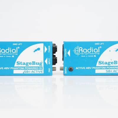 2 Radial SB-1 StageBug Compact Active Direct Boxes DIs w/ Cables #54030 image 3