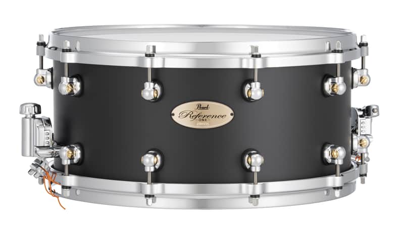 Pearl Reference One 20-PLY 14x6.5" Hybrid Maple/Birch Matte Black Premium Lacquer Snare Drum Mastercast Die-cast Hoops Single Swivel Lugs Glide-lock Strainer | WorldShip | Authorized Dealer image 1