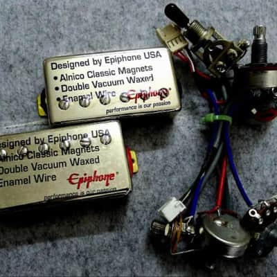Epiphone  Alnico Classic Magnet Pickups with Wiring Harness For Epiphone Les Paul SG DOT image 1