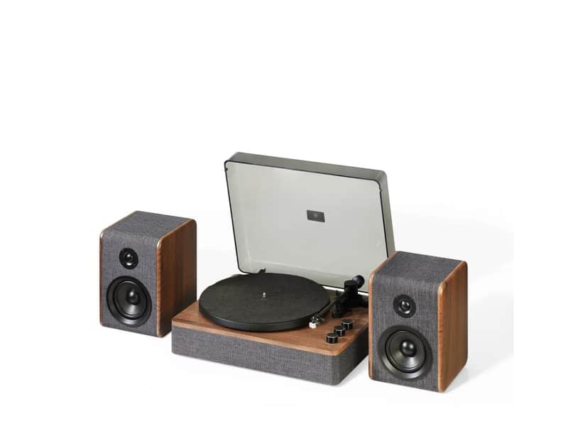 Crosley Nocturne 2-Speed Record Player With Speakers - Charcoal-NEW
