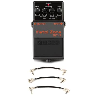 Boss MT-2 Metal Zone Distortion Pedal with 3 Patch Cables image 1