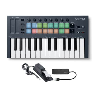 Novation FLkey Mini MIDI Keyboard Controller for FL Studio w/ Pedal and USB Hub