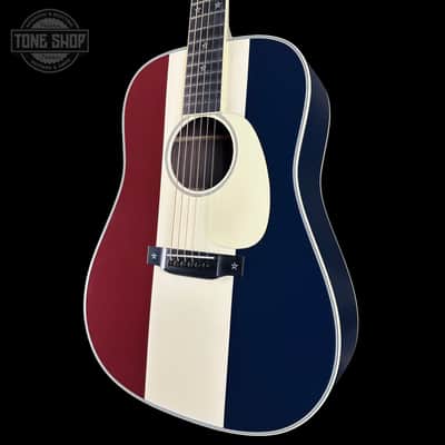 Used Martin Custom Shop Dread Red/White/Blue Sitka/ EIR w/case TSU24307 image 3