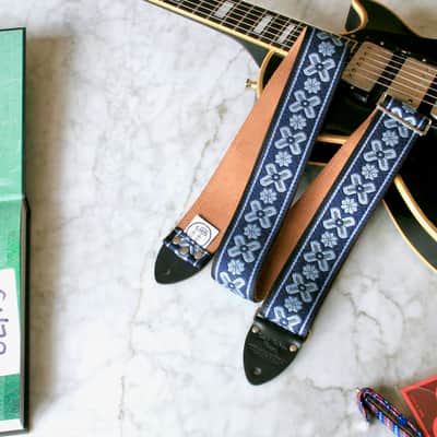 Vintage 60s Indigo 'Greenwich' Hippie Guitar Strap Replica image 1