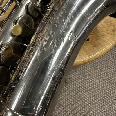 Early 1900's Pahme El Schultheis NYC 'Adolphe Sax' Silver Engraved Alto Saxophone image 13