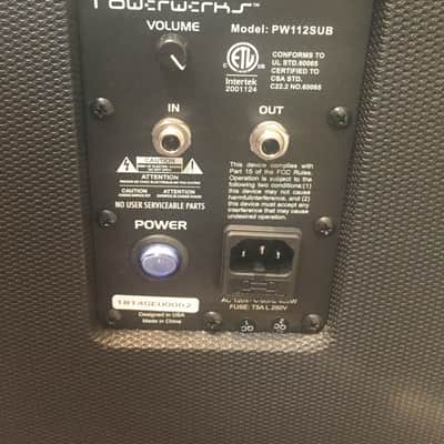 Powerwerks PW112SUB 12" 400 Watt Subwoofer-New In Box-Home or Studio-Compact image 3