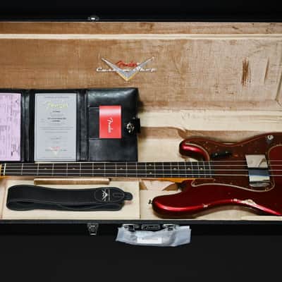 Fender Custom Shop LIMITED Edition '62 P Bass Relic- Aged Candy Apple Red 2025 STUNNING!!  PLEK & Hipshot UPgrade RARE FIND! image 4