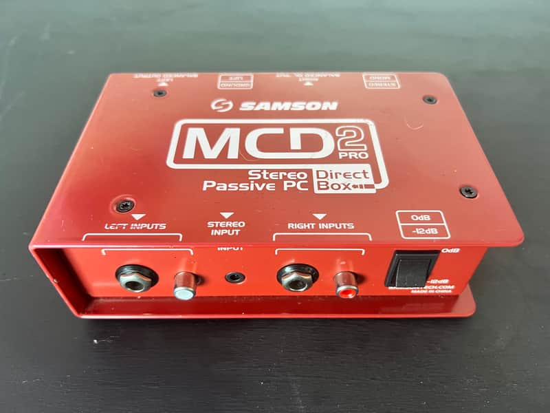 Samson MCD2 Pro S-Max Series Stereo Passive PC Direct Box 2010s - Red image 1