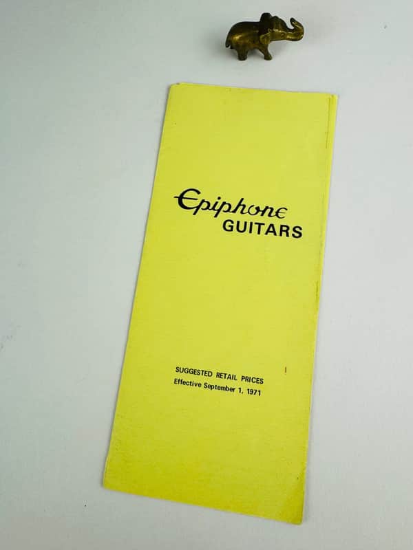Epiphone Suggested Retail Price List & Chart of Import Premium 1971 image 1
