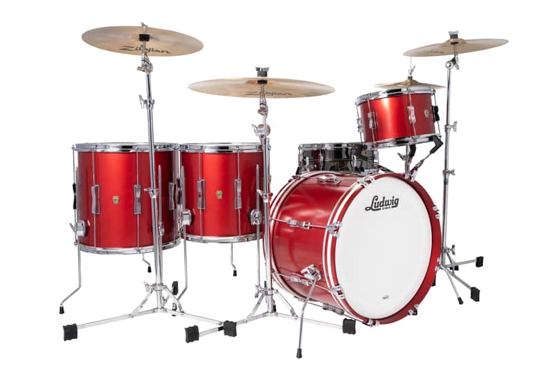 Ludwig *Pre-Order* Classic Maple Diablo Red Lacquer 5pc Kit 20x16, 12x8, 13x9, 14x14, 16x16 Drums Shells Pack | Made in the USA | Custom Special Order | Authorized Dealer image 1