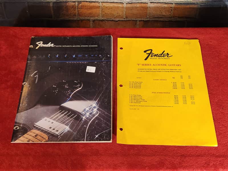Fender Instruments Catalog 1972 With Price Sheet #1 image 1