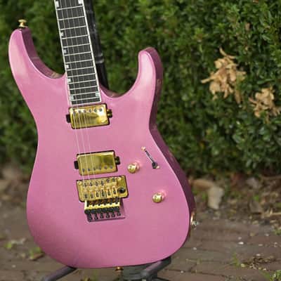 ESP USA M-II NTB FR EMG, Gold Hardware - Disco Pink Sparkle image 3