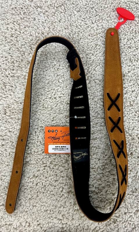 Henry Heller 2" Wide Brown Suede Adjustable Guitar Strap HPX-BRN imagen 1