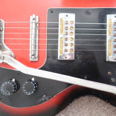 Vintage 1970s MIJ Teisco Lyle Encore SG Loaded W/ 2 PU Rye Cooder Gold Foil Goldfoil Pick Ups Wine Red Well Made Matsumoko Small Body Lo Fi Cool Low Intonation Plays Well image 5