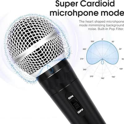 Handheld Wired Karaoke Microphone, Super Cardioid Dynamic Vocal Mic with 13.12ft Detachable XLR Audio Cable and ON/Off Switch, for Karaoke Singing Machine, Speaker image 3