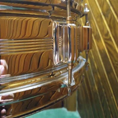 Rogers "Big R" Dyna-Sonic 5x14" Brass Snare Drum 1975 - 1984 - Chrome image 6