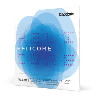 D'Addario Orchestral Violin Strings Helicore H310W- 4/4L, Light Tension, Alu. E - String Set for Violins image 2