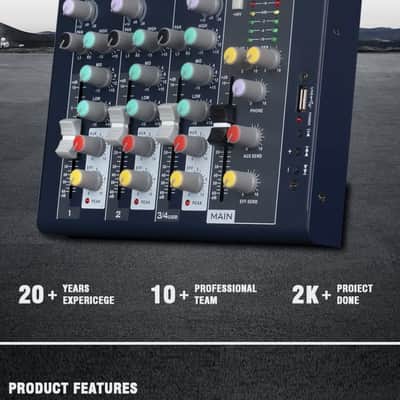 F4 Weymic Professional 4-Channel 2-Bus Mixer | DJ Stage, Recording, Karaoke Music Application Mixer image 4