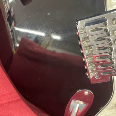 Squier Strat - Black W/ Pearloid Pickguard image 11