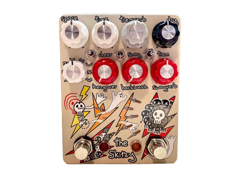 Champion Leccy The Skitzy Dual-layer Modulated Reverb Pedal (Light Beige) image 1