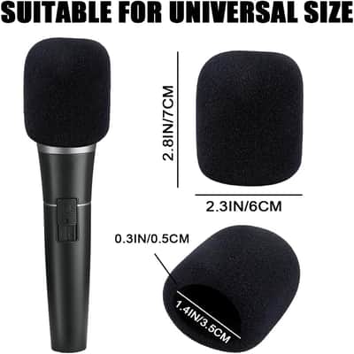 Microphone Covers Foam, 6 Pcs Soft Foam Mic Covers, Microphone Windscreen Pop Filter Cover Protection Noise-cancellation Windsock Cover Microphones Accessories for Most Standard Handheld Microphones image 2