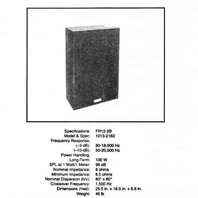 (02) EV Electro-Voice FR12-2B Speakers (Brand New in Boxes -RARE) image 2