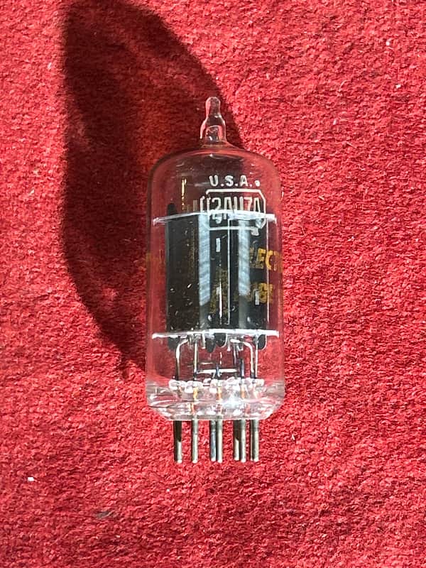 RCA (Single) Vintage 12AU7A Amplifier Electron Vacuum Tube 1970s - Clear Glass image 1
