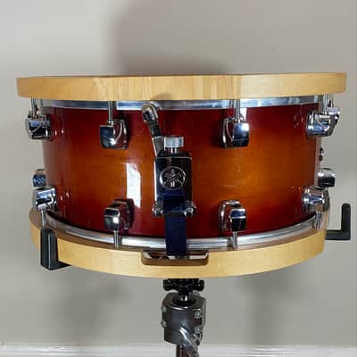 Yamaha 14x6.5 Sensitive Series Maple Snare Drum w/ Vintage Wood Hoops Amber Sunburst Japan MSD1465 - Amber Sunburst image 2