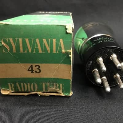 NOS SYLVANIA TYPE 43 Coke Bottle Black Plate POWER VACUUM TUBE Tested P.1833-D image 3