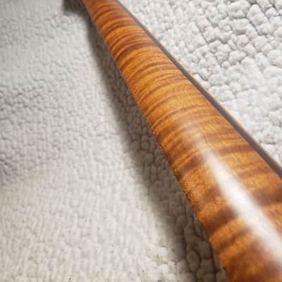 #NS-M14- USA made Nitro neck with Killer Roasted flame maple.NO fret tangs.Made to fit a Strat style body You never felt frets like this. image 2