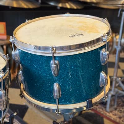 VINTAGE 1950's Slingerland JR Outfit in Blue Sparkle - 12x22, 8x12, 5.5x14 image 15
