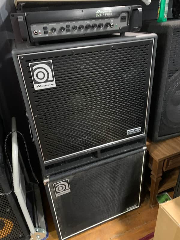 Ampeg SVT-7 PRO 1000-Watt Bass Amp Head with 2 15" speaker cabinets image 1