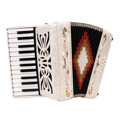 Rossetti 2512-WH Piano Keys & 12 Bass Buttons Piano Accordion w/Hard Case & Shoulder Straps image 5
