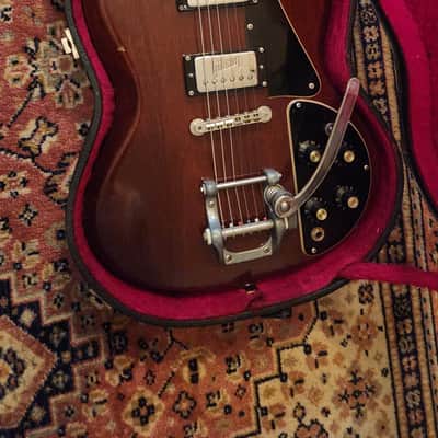 1972 Gibson SG Deluxe Cherry w/ 70s Gibson SG Case | Gibson Embossed T-Top Humbuckers, Factory Gibson Bigsby B5 image 18