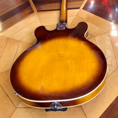 1960s Univox 335 Semi-Hollow Body Vintage 3 Tone Burst Electric Guitar MIJ Padded Case image 18