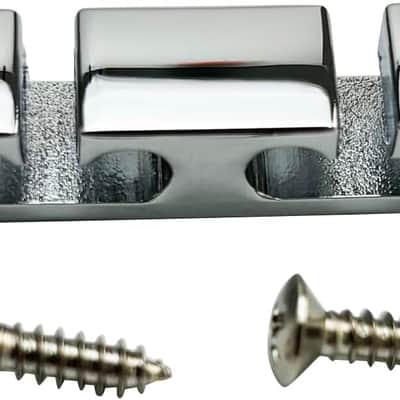 Chrome String Retainer Bass Head 4 String Retainer Bass Guitar String Tree Bass String Guide with Mounting Screws image 1