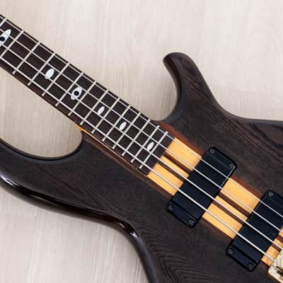 1990s Aria Pro II Super Bass SB-800 See-through Black Vintage Neck Through Bass, Near-Mint w/ Case & Hangtag image 7
