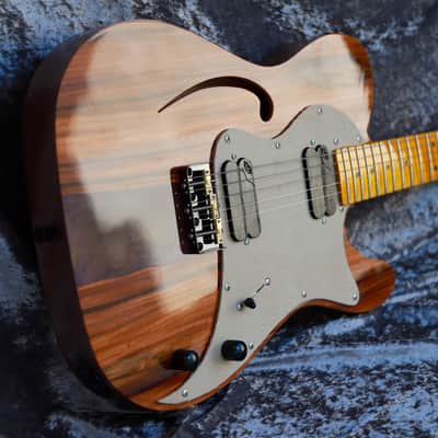 GB Liuteria Traditional Tele semi hollow rosewood and purple resin image 9