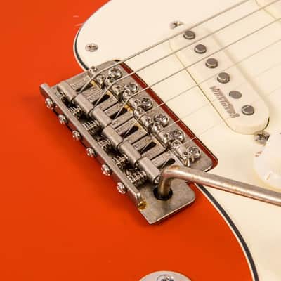 Vintage V6 ICON Electric Guitar ~ Distressed Firenza Red image 5