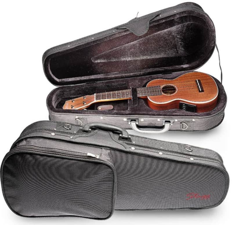 Stagg Model HGB2UK-S Soprano Ukulele Nylon and Foam Zippered Hard Case w/pockets image 1