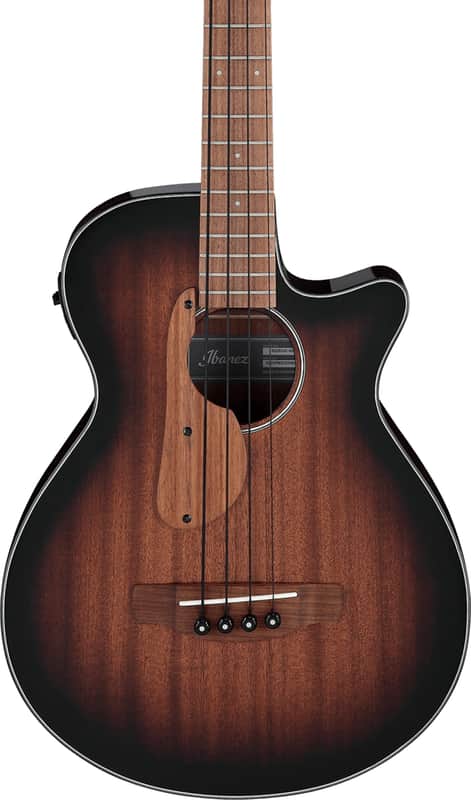 Ibanez AEGB24E 4-String Acoustic-Electric Bass Guitar, Sapele Top, Mahogany Sunburst image 1