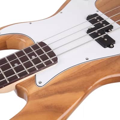 Exquisite Burning Fire Style Electric Bass Guitar Burly Wood Standard image 9