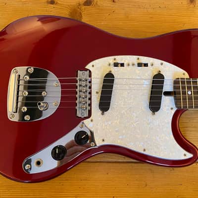 K-ON! Japan Original Brand Azusa Nakano Mustang Old Candy Apple Red w/ Matching Headstock image 6